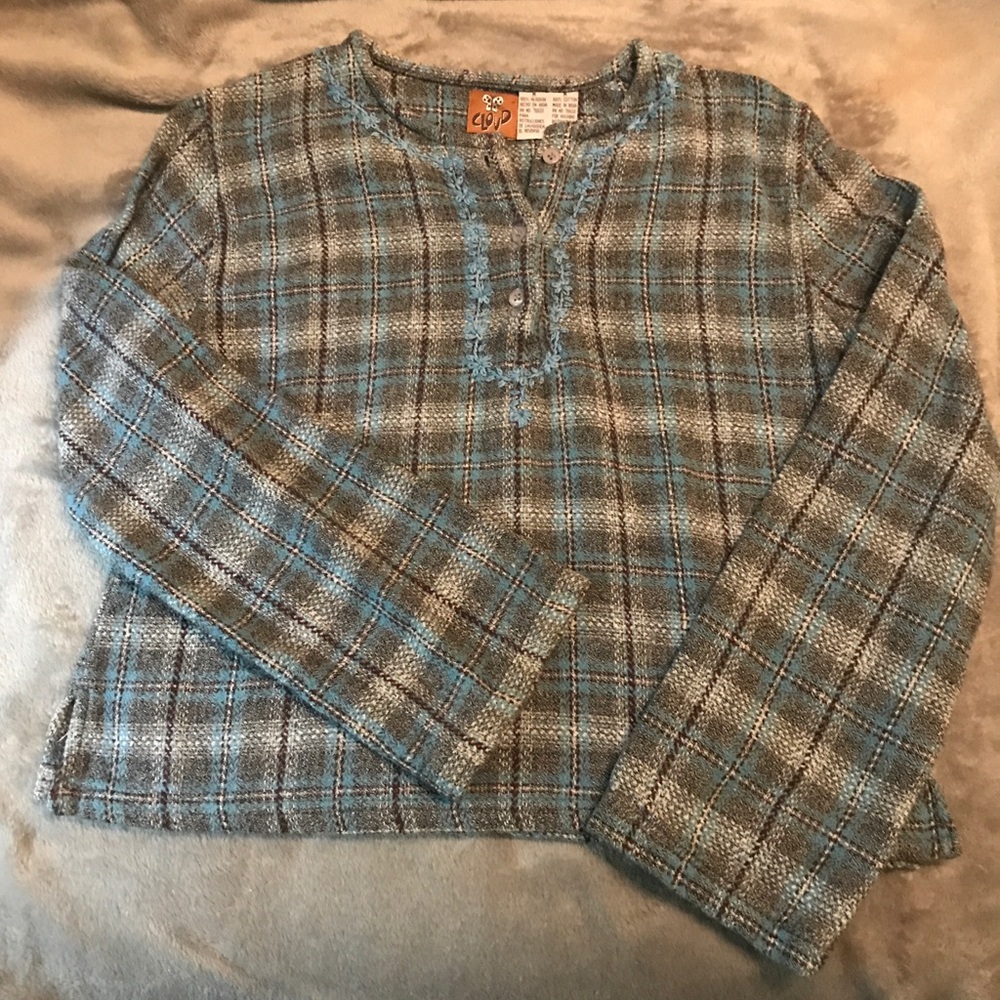 CUTE PULLOVER FLANNEL SHIRT- SIZE MEDIUM